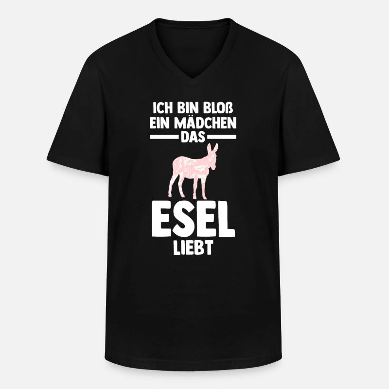 Esel - Männer-T-Shirt mit V-Ausschnitt - Schwarz