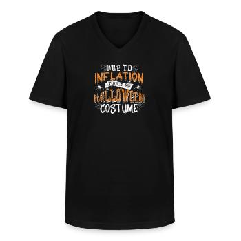 Due To Inflation This Is My Halloween Costume - Men's V-Neck T-Shirt - black - Front - AI Model Male 178 dark (178cm)