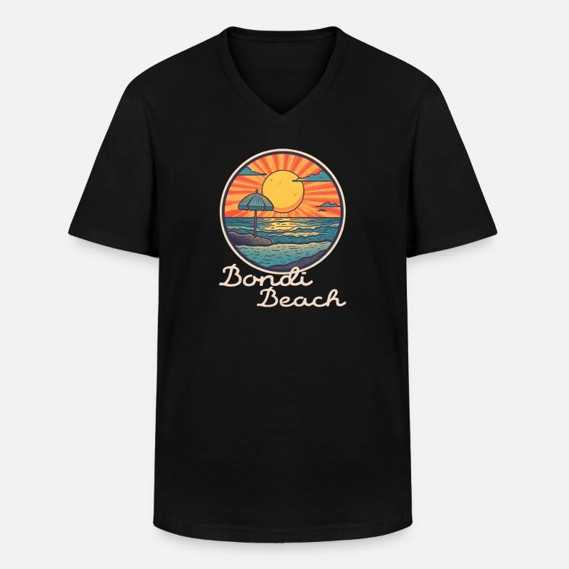 Bondi Beach - Männer-T-Shirt mit V-Ausschnitt - Schwarz