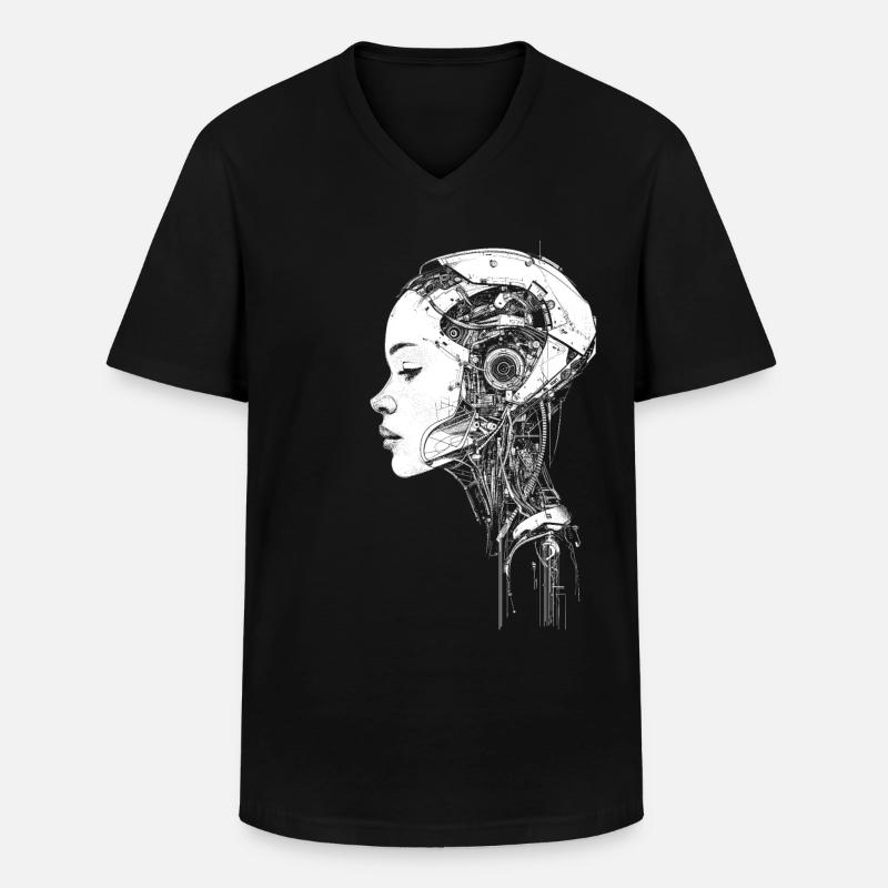 Android Assembly - Männer-T-Shirt mit V-Ausschnitt - Schwarz