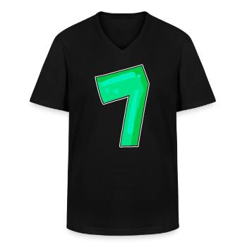 Zahl 7 Nummer Sieben - Männer-T-Shirt mit V-Ausschnitt - Schwarz - Vorne - AI Model Male 178 dark (178cm)