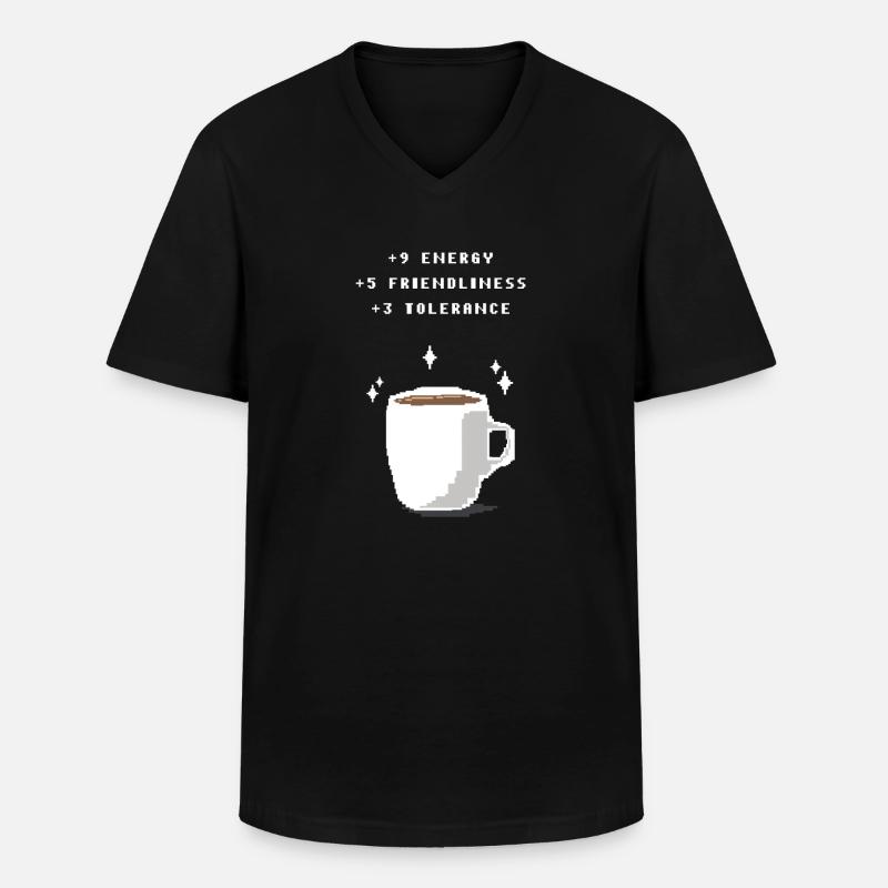 Coffee boost - Männer-T-Shirt mit V-Ausschnitt - Schwarz
