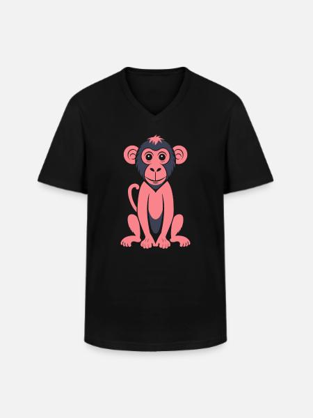 Baboon monkey - Men's V-Neck T-Shirt - black