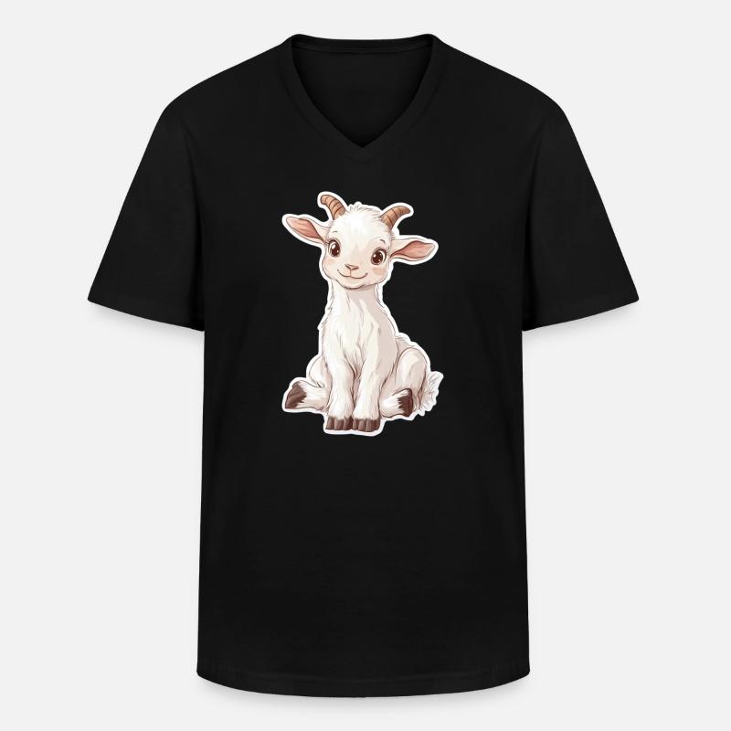 Ziege - Männer-T-Shirt mit V-Ausschnitt - Schwarz