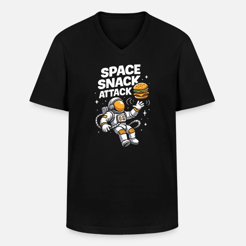 Conception spatiale du hamburger d'astronaute - T-shirt col V Homme - noir