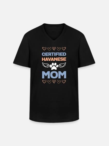 Certified Havanese Mom - Men's V-Neck T-Shirt - black