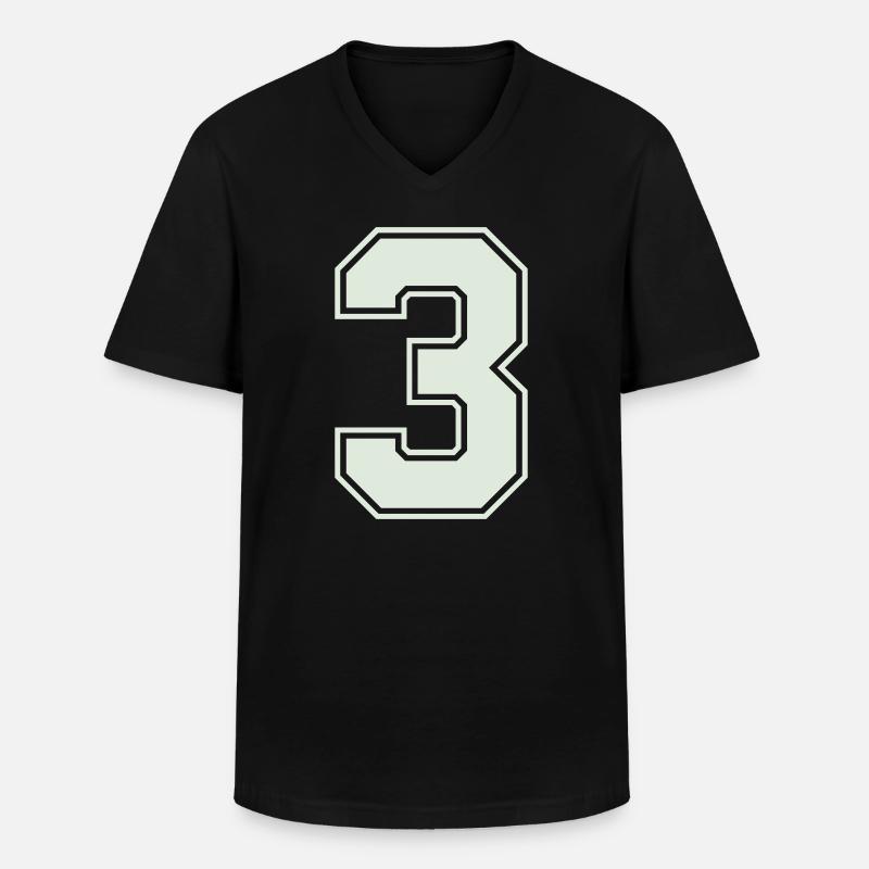 3 - Männer-T-Shirt mit V-Ausschnitt - Schwarz