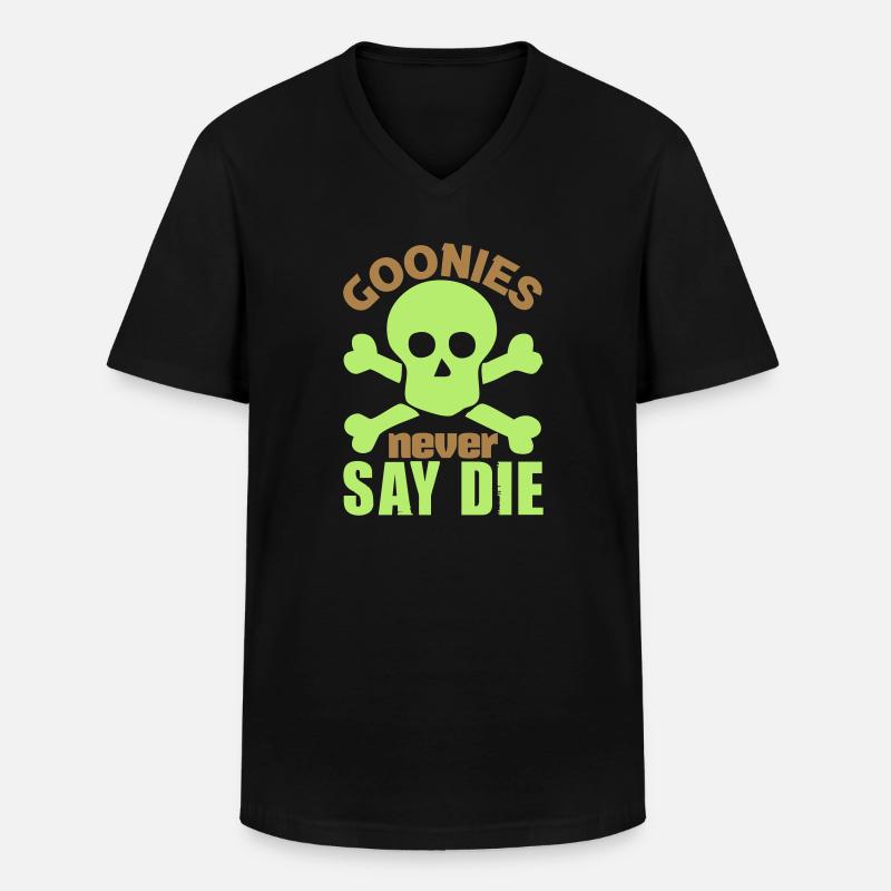 Goonies never say die - Männer-T-Shirt mit V-Ausschnitt - Schwarz