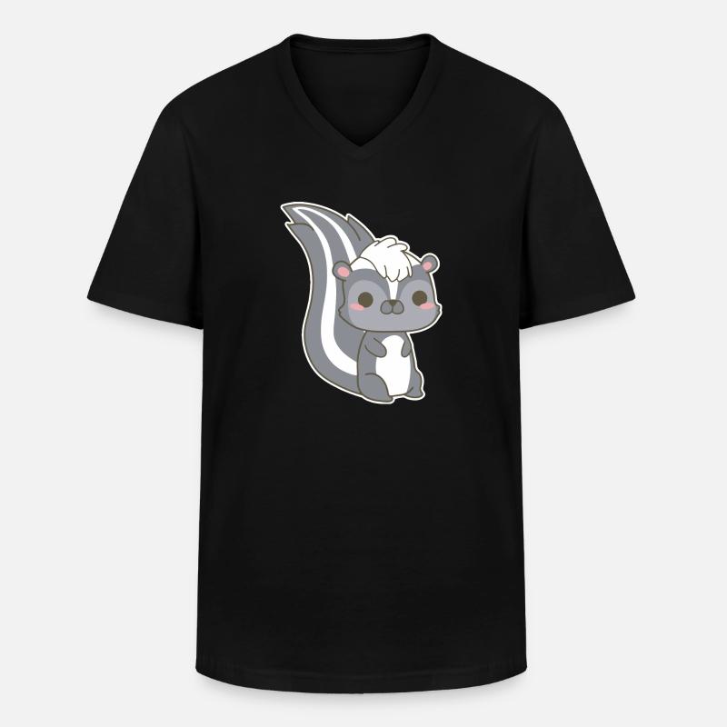 Stinktier - Männer-T-Shirt mit V-Ausschnitt - Schwarz