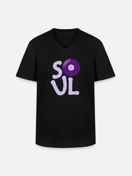 Vinyl Soul Music - Men's V-Neck T-Shirt - black