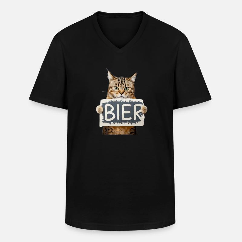 Bier - Männer-T-Shirt mit V-Ausschnitt - Schwarz