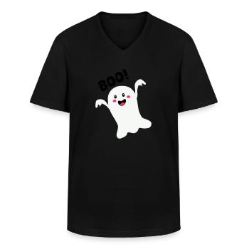 Fantôme 01 - T-shirt col V Homme - noir - Devant - AI Model Male 178 dark (178cm)