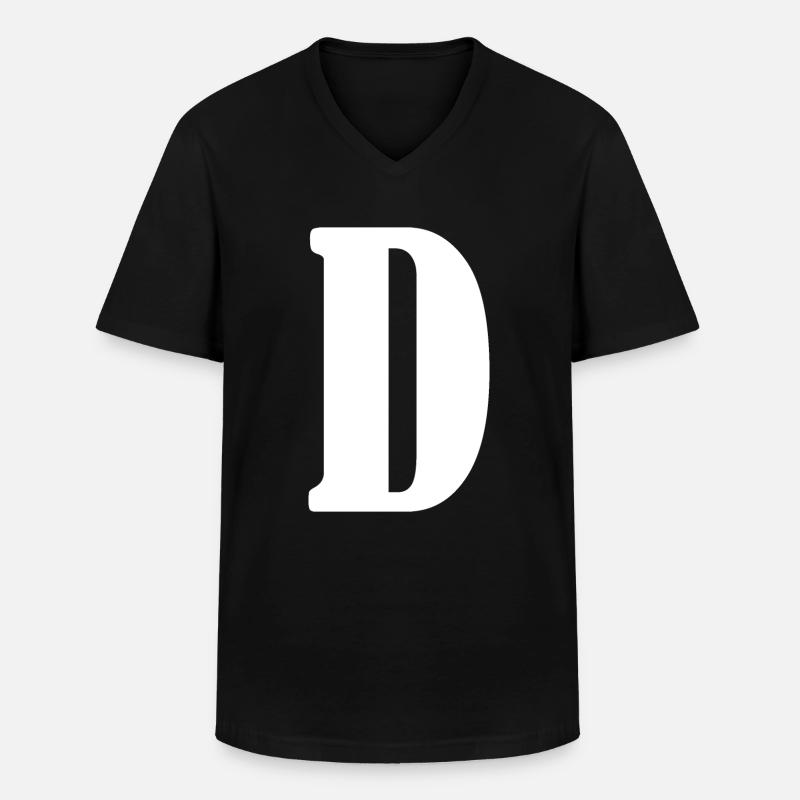 D - Männer-T-Shirt mit V-Ausschnitt - Schwarz