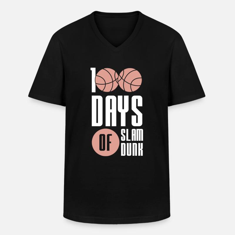 basketball slam dunk - Männer-T-Shirt mit V-Ausschnitt - Schwarz