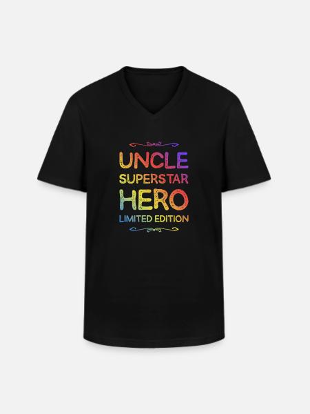 Best Uncle Hero Saying - Men's V-Neck T-Shirt - black