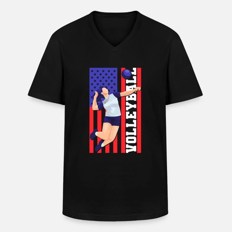 Volleyball Trainer - Männer-T-Shirt mit V-Ausschnitt - Schwarz