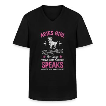 Widder Geburt Aberglaube Minerva - Männer-T-Shirt mit V-Ausschnitt - Schwarz - Vorne - AI Model Male 178 dark (178cm)