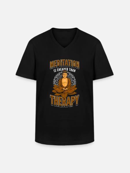 Yoga, Peace, Meditation, Mindfulness - Men's V-Neck T-Shirt - black