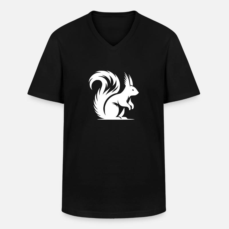 Kleines süsses Eichhörnchen Kinder Zeichnung - Männer-T-Shirt mit V-Ausschnitt - Schwarz