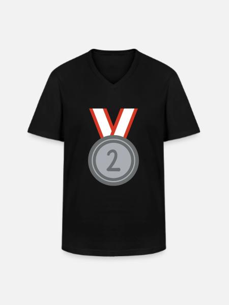 Medal Second Place Sport - Men's V-Neck T-Shirt - black