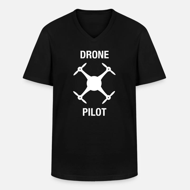 Drone Pilot Quadcopter Drohne - Men's V-Neck T-Shirt - black