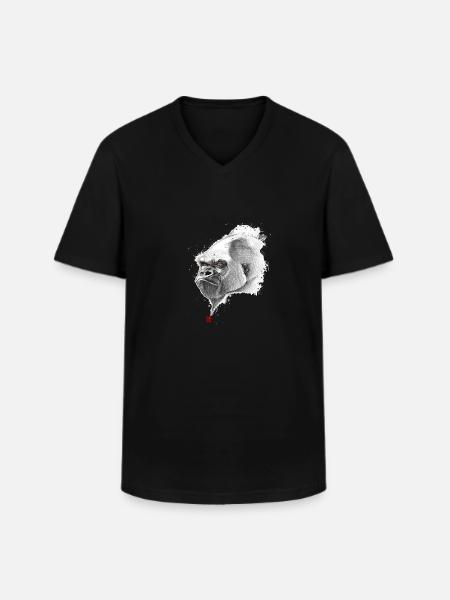 Sketchy Gorilla - Men's V-Neck T-Shirt - black