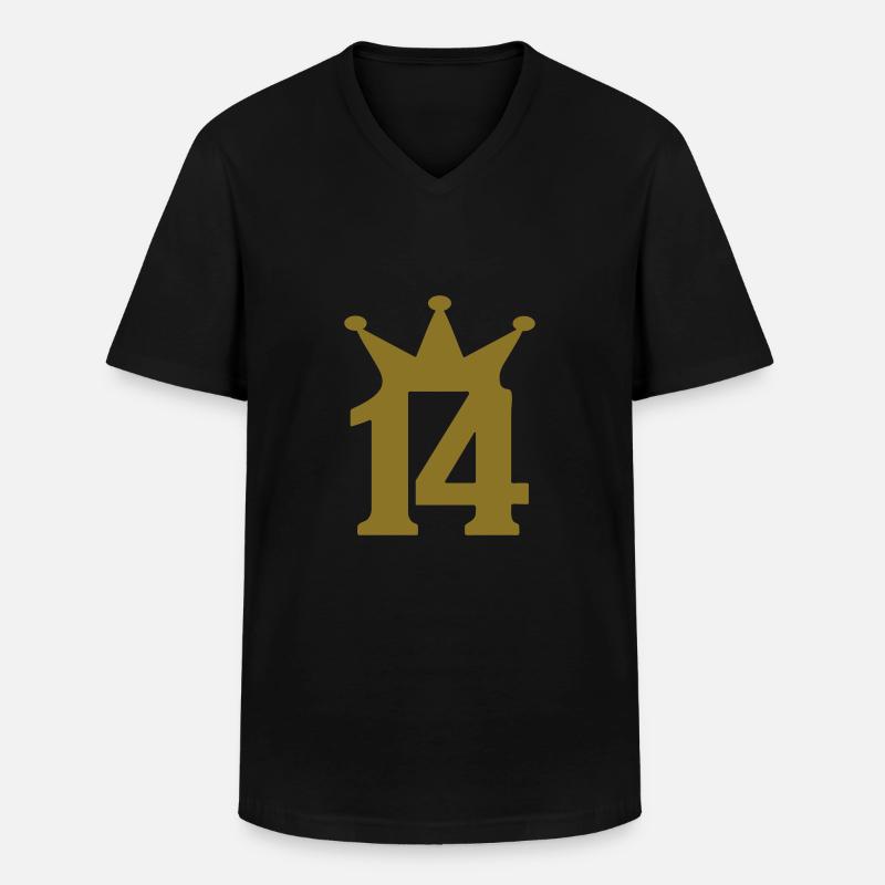 14 krone c1w7 - Männer-T-Shirt mit V-Ausschnitt - Schwarz