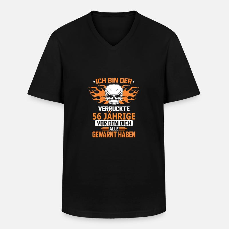 56 JÄHRIGE - Männer-T-Shirt mit V-Ausschnitt - Schwarz
