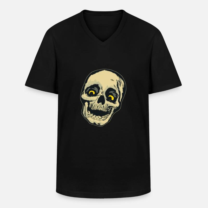 Totenkopf Comic Geschenk - Männer-T-Shirt mit V-Ausschnitt - Schwarz
