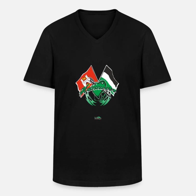 Hannover - Flagge zeigen - Männer-T-Shirt mit V-Ausschnitt - Schwarz