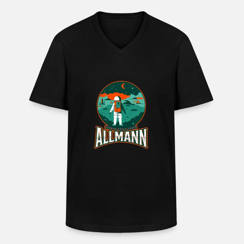 Allmann - german space force - Männer-T-Shirt mit V-Ausschnitt - Schwarz