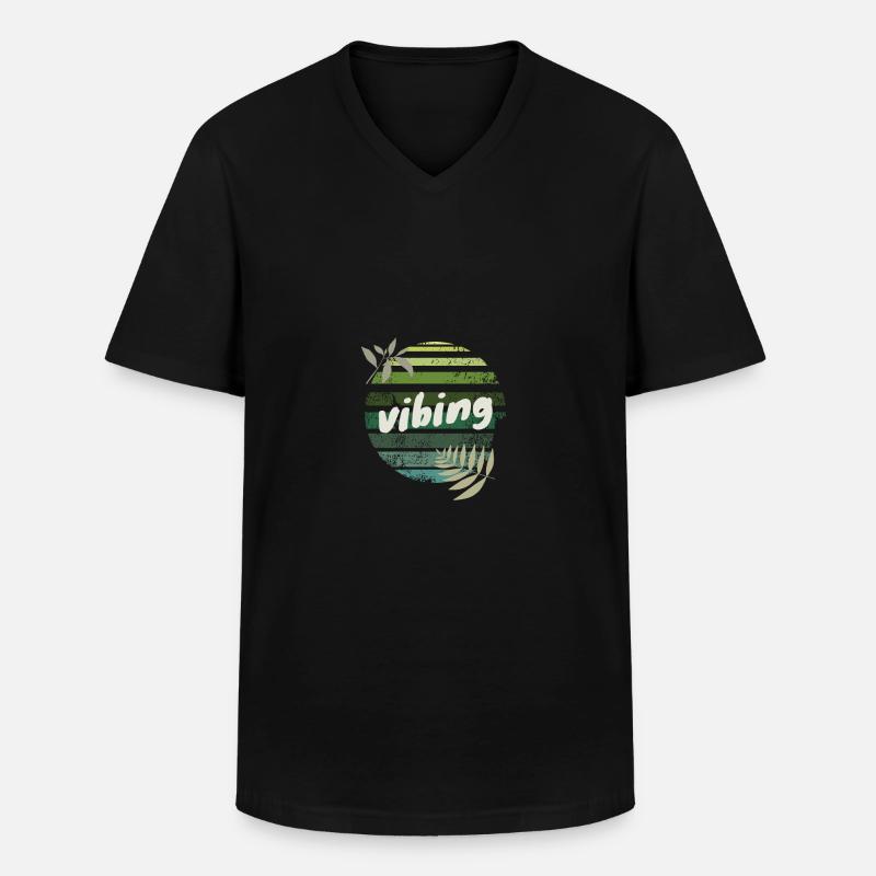 vibing - Männer-T-Shirt mit V-Ausschnitt - Schwarz