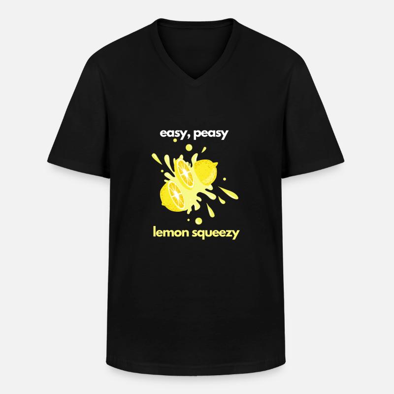 easy peasy lemon squeezy - Männer-T-Shirt mit V-Ausschnitt - Schwarz