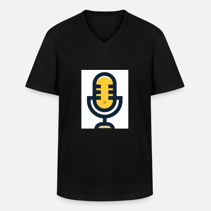 Mikrofon - Männer-T-Shirt mit V-Ausschnitt - Schwarz