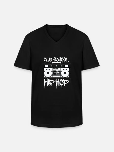 ghettoblaster old school - Männer-T-Shirt mit V-Ausschnitt - Schwarz