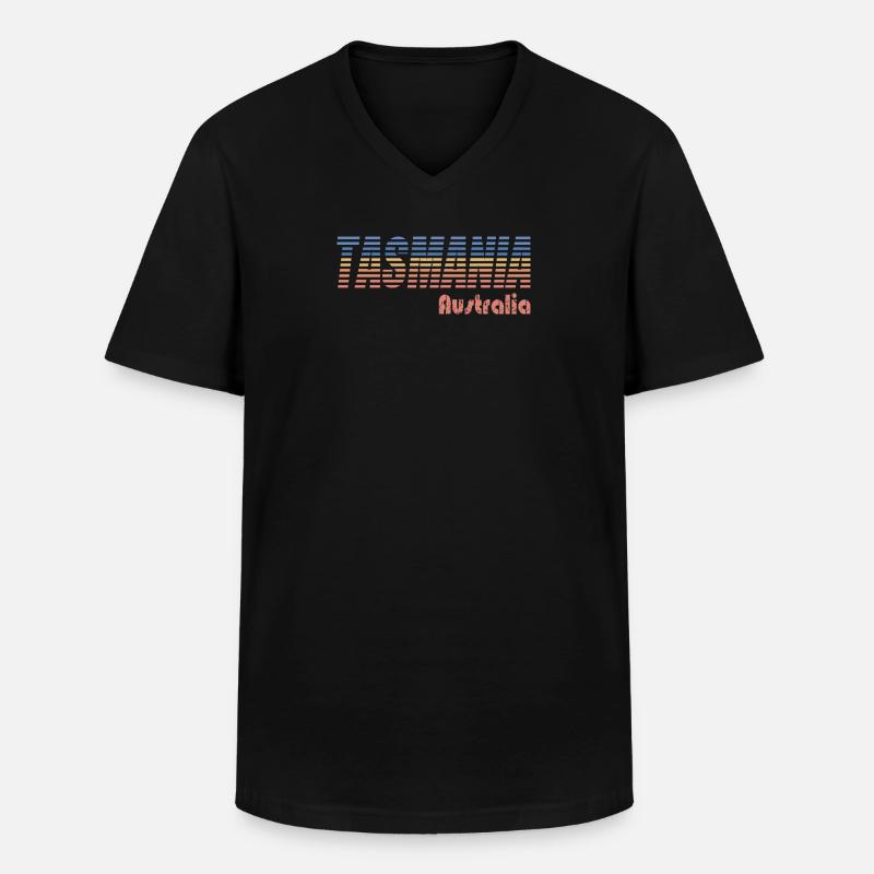 TASMANIA - AUSTRALIA - Männer-T-Shirt mit V-Ausschnitt - Schwarz