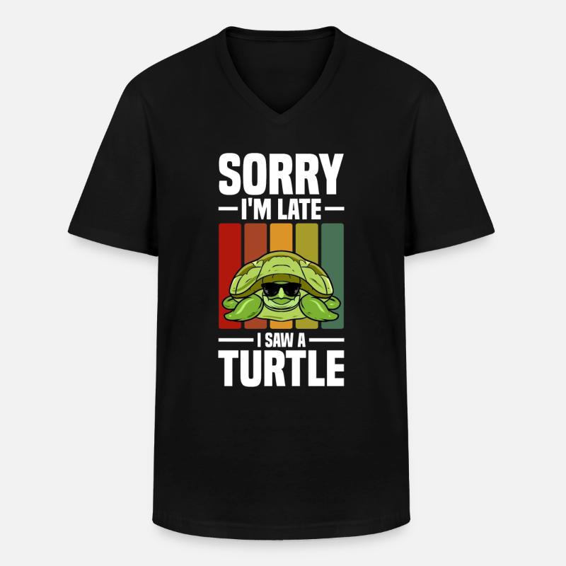 Schildkröten - Männer-T-Shirt mit V-Ausschnitt - Schwarz