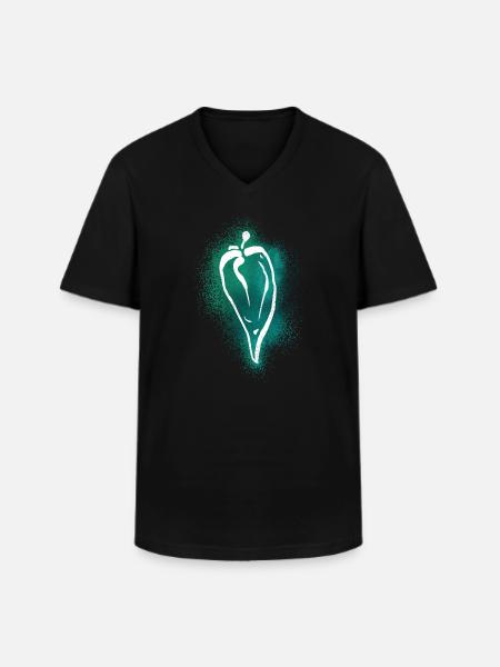 Blacklight Neon Chili - Men's V-Neck T-Shirt - black