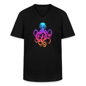 Octopus - Tentacles - Squid - Men's V-Neck T-Shirt - black - Front - AI Model Male 178 dark (178cm)