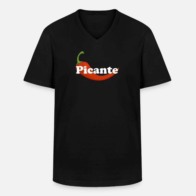 Würzig - Männer-T-Shirt mit V-Ausschnitt - Schwarz