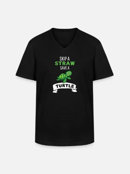 Ocean Animal Funny Gift Turtle - Men's V-Neck T-Shirt - black
