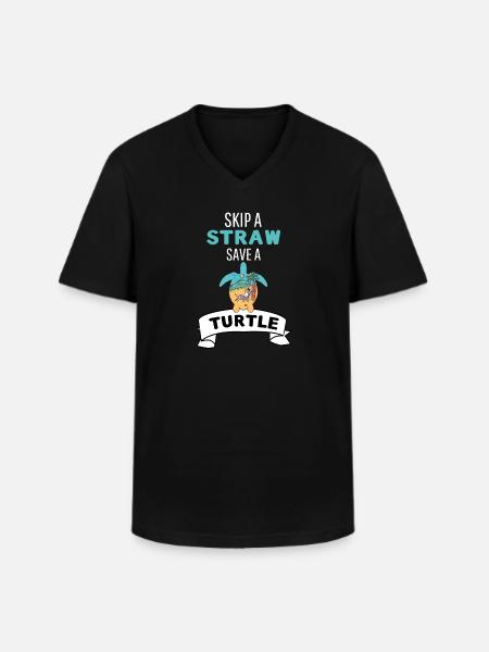 Fun Gift Summer Beach Turtle - Men's V-Neck T-Shirt - black