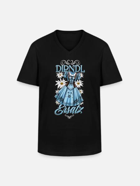 Dirndl Ersatz - Männer-T-Shirt mit V-Ausschnitt - Schwarz