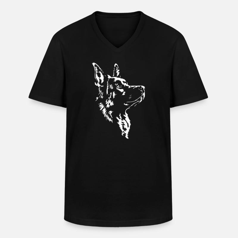 Deutscher Schäferhund Hund Hunde Wilsigns - Männer-T-Shirt mit V-Ausschnitt - Schwarz
