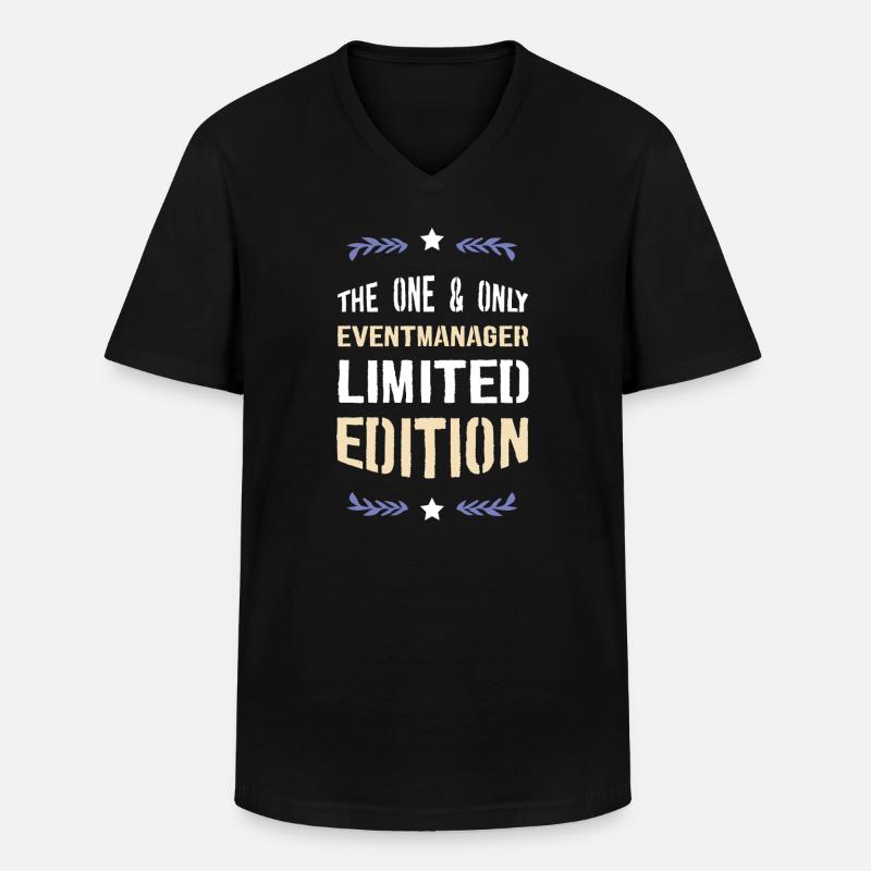 Limitierte Edition Eventmanager - Männer-T-Shirt mit V-Ausschnitt - Schwarz