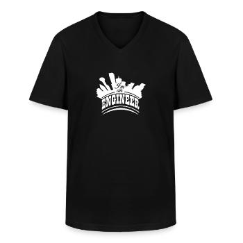 Engineers build cities - Men's V-Neck T-Shirt - black - Front - AI Model Male 178 dark (178cm)