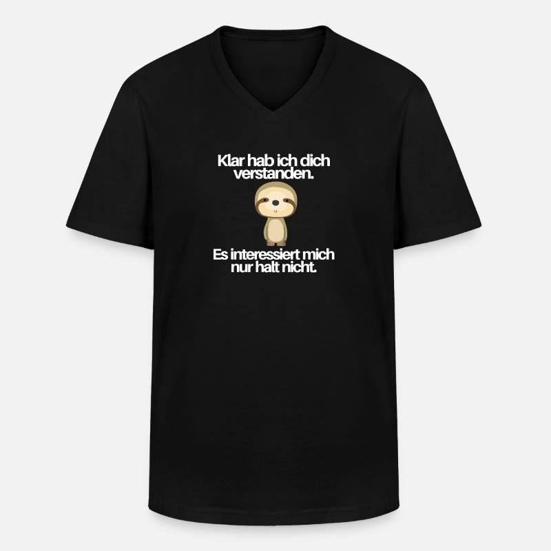 Interessiert mich nicht - Männer-T-Shirt mit V-Ausschnitt - Schwarz