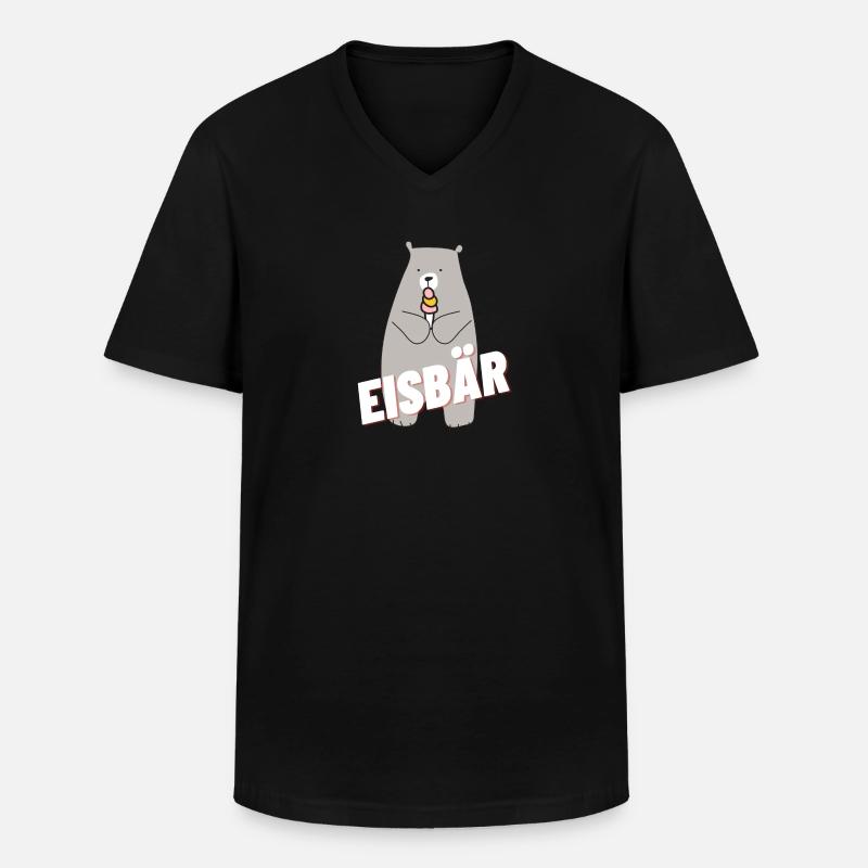 Eisbär, Ich bin ein Eisbär! - Männer-T-Shirt mit V-Ausschnitt - Schwarz