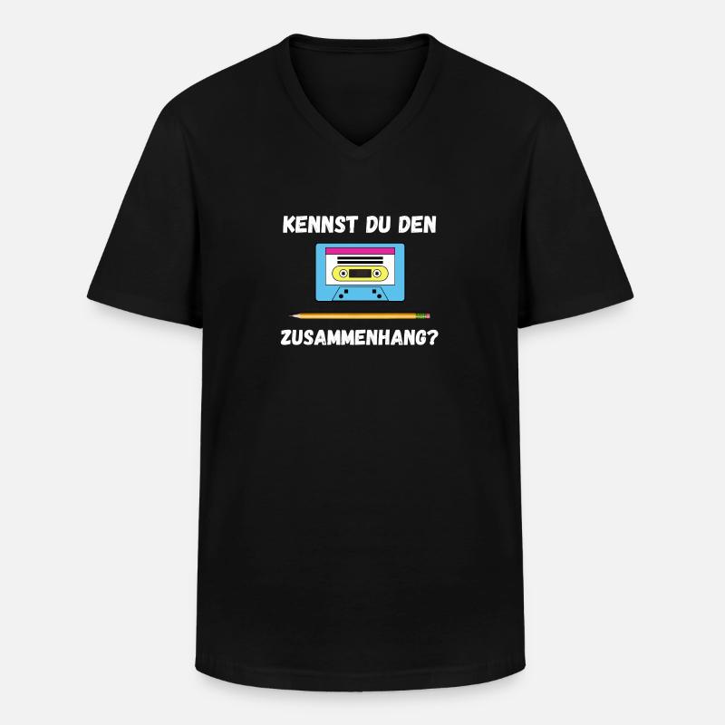Stift Kassette - Männer-T-Shirt mit V-Ausschnitt - Schwarz