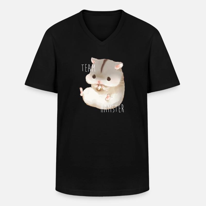 Hamsterteam - Männer-T-Shirt mit V-Ausschnitt - Schwarz